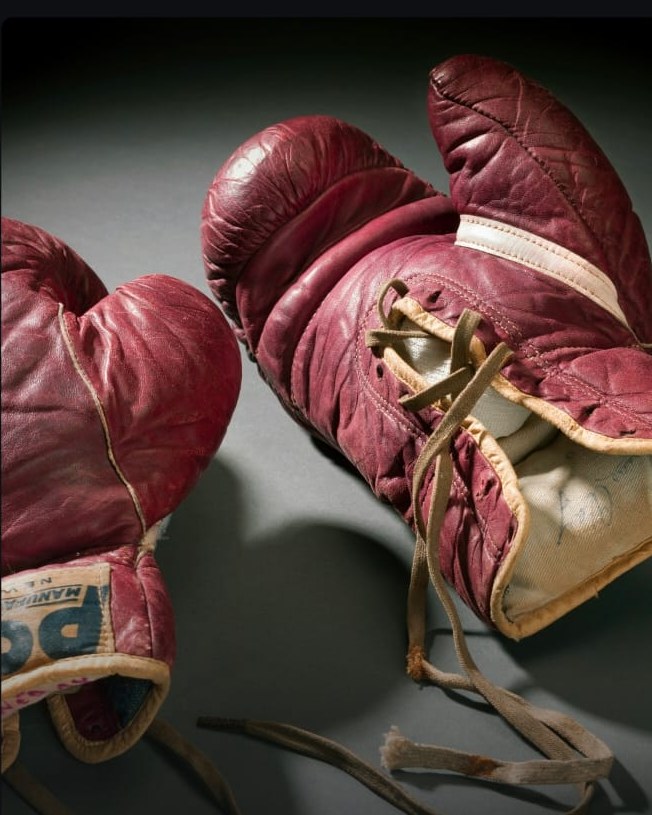 Regulation issue padded boxing gloves